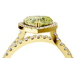 Yellow gold Fancy Yellow Heart  Halo Split Shank Diamond Ring with Pavé Setting_30