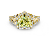 Yellow gold Fancy Yellow Heart  Halo Split Shank Diamond Ring with Prong Setting_20