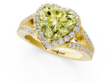 Yellow gold Fancy Yellow Heart  Halo Split Shank Diamond Ring with Prong Setting_21