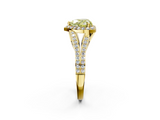 Yellow gold Fancy Yellow Heart  Halo Split Shank Diamond Ring with Prong Setting_22