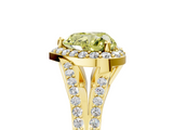 Yellow gold Fancy Yellow Heart  Halo Split Shank Diamond Ring with Prong Setting_25