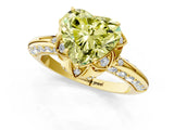Yellow gold Fancy Yellow Heart  Halo Split Shank Pave Diamond Ring with Petal Prong Setting_22