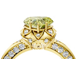 Yellow gold Fancy Yellow Heart  Halo Split Shank Pave Diamond Ring with Petal Prong Setting_25