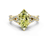 Yellow gold Fancy Yellow Heart  Halo Twist Band Solitaire Prong Setting Ring_42