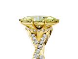 Yellow gold Fancy Yellow Heart  Halo Twist Band Solitaire Prong Setting Ring_47