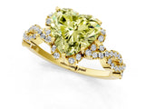 Yellow gold Fancy Yellow Heart  Halo Twist Band Solitaire Ring with Six-Prong Setting_33