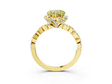 Yellow gold Fancy Yellow Heart  Halo Twist Band Solitaire Ring with Six-Prong Setting_35