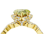 Yellow gold Fancy Yellow Heart  Halo Twist Band Solitaire Ring with Six-Prong Setting_36