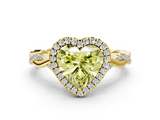 Yellow gold Fancy Yellow Heart  Halo Twist Band Solitaire Ring_20