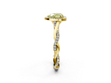 Yellow gold Fancy Yellow Heart  Halo Twist Band Solitaire Ring_22