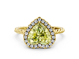 Yellow gold Fancy Yellow Heart  Halo Twisted Band Four-Prong Diamond Ring_20
