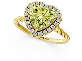 Yellow gold Fancy Yellow Heart  Halo Twisted Band Four-Prong Diamond Ring_21