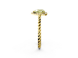 Yellow gold Fancy Yellow Heart  Halo Twisted Band Four-Prong Diamond Ring_22