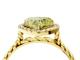 Yellow gold Fancy Yellow Heart  Halo Twisted Band Four-Prong Diamond Ring_24
