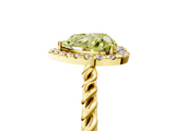 Yellow gold Fancy Yellow Heart  Halo Twisted Band Four-Prong Diamond Ring_25