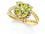Yellow gold Fancy Yellow Heart  Halo Twisted Band Four-Prong Ring_33