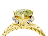 Yellow gold Fancy Yellow Heart  Halo Twisted Band Four-Prong Ring_36