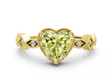 Yellow gold Fancy Yellow Heart  Milgrain Marquise Diamond Twist Band Ring_62