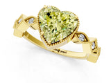 Yellow gold Fancy Yellow Heart  Milgrain Marquise Diamond Twist Band Ring_63