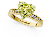 Yellow gold Fancy Yellow Heart  Milgrain Pave Diamond Engagement Ring with Four-Prong Setting_152