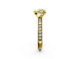 Yellow gold Fancy Yellow Heart  Milgrain Pave Diamond Engagement Ring with Four-Prong Setting_153