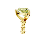 Yellow gold Fancy Yellow Heart  Solitaire Beaded Band Prong Setting Ring 5