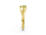 Yellow gold Fancy Yellow Heart  Solitaire Beaded Band Six-Prong Setting_2