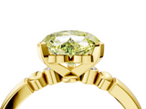 Yellow gold Fancy Yellow Heart  Solitaire Beaded Band with Four-Prong Setting_51