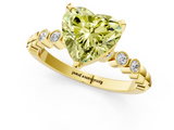 Yellow gold Fancy Yellow Heart  Solitaire Bezel Accent Diamond Engagement Ring with Beaded Band and Four-Prong Setting_40
