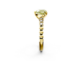 Yellow gold Fancy Yellow Heart  Solitaire Bezel Accent Diamond Engagement Ring with Beaded Band and Four-Prong Setting_41