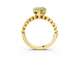 Yellow gold Fancy Yellow Heart  Solitaire Bezel Accent Diamond Engagement Ring with Beaded Band and Four-Prong Setting_42