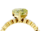 Yellow gold Fancy Yellow Heart  Solitaire Bezel Accent Diamond Engagement Ring with Beaded Band and Four-Prong Setting_43