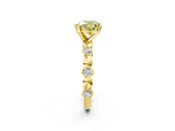 Yellow gold Fancy Yellow Heart  Solitaire Bezel-Set Diamond Ring with Beaded Band and Four-Prong Setting_33