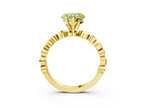 Yellow gold Fancy Yellow Heart  Solitaire Bezel-Set Diamond Ring with Beaded Band and Four-Prong Setting_34