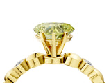 Yellow gold Fancy Yellow Heart  Solitaire Bezel-Set Diamond Ring with Beaded Band and Four-Prong Setting_35