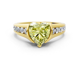 Yellow gold Fancy Yellow Heart  Solitaire Bezel-Set Diamond Ring with Channel-Set Band_38