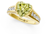 Yellow gold Fancy Yellow Heart  Solitaire Bezel-Set Diamond Ring with Channel-Set Band_39