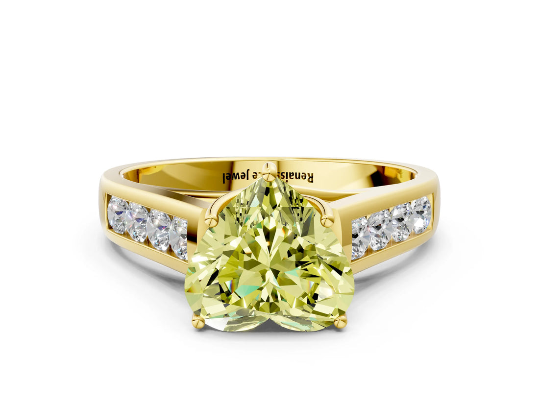 Yellow gold Fancy Yellow Heart  Solitaire Channel-Set Diamond Engagement Ring with Four-Prong Setting_31