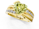 Yellow gold Fancy Yellow Heart  Solitaire Channel-Set Split Shank Ring with Tension Prong Setting_4