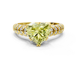 Yellow gold Fancy Yellow Heart  Solitaire Chevron Pave Diamond Engagement Ring with Six-Prong Setting_3
