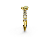Yellow gold Fancy Yellow Heart  Solitaire Chevron Pave Diamond Engagement Ring with Six-Prong Setting_5