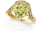 Yellow gold Fancy Yellow Heart  Solitaire Diamond Engagement Ring with Pave Band and Four-Prong Setting 1