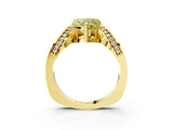 Yellow gold Fancy Yellow Heart  Solitaire Diamond Engagement Ring with Pave Band and Four-Prong Setting 3
