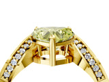 Yellow gold Fancy Yellow Heart  Solitaire Diamond Engagement Ring with Pave Band and Four-Prong Setting 4