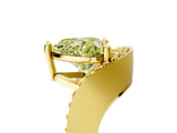 Yellow gold Fancy Yellow Heart  Solitaire Diamond Engagement Ring with Pave Band and Four-Prong Setting 5