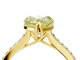 Yellow gold Fancy Yellow Heart  Solitaire Diamond Engagement Ring with Pave Band and Six-Prong Setting_24