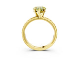 Yellow gold Fancy Yellow Heart  Solitaire Diamond Engagement Ring with XO Engraved Band and Four-Prong Setting 3