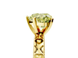 Yellow gold Fancy Yellow Heart  Solitaire Diamond Engagement Ring with XO Engraved Band and Four-Prong Setting 5