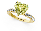 Yellow gold Fancy Yellow Heart  Solitaire Diamond Pavé Band with Four-Prong Setting_29