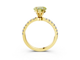 Yellow gold Fancy Yellow Heart  Solitaire Diamond Pavé Band with Four-Prong Setting_31